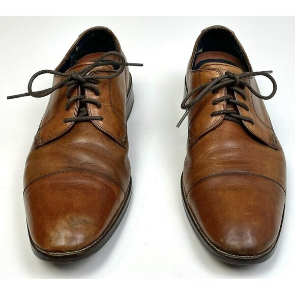 COLE HAAN Mens US 11M British Tan Modern Essentials Cap Toe Oxfords SHOES EUC - Picture 3 of 6